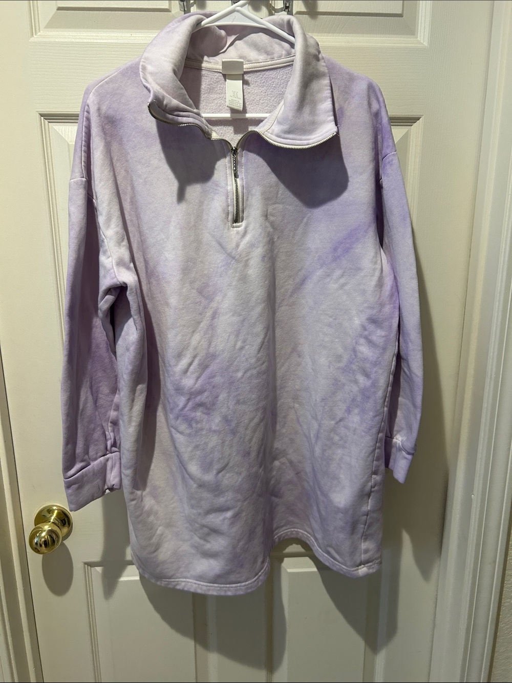 H&M Lavender Tie-Dye Quarter Zip Pullover